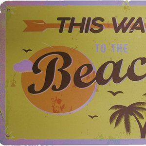 Beach tin Sign 8x12